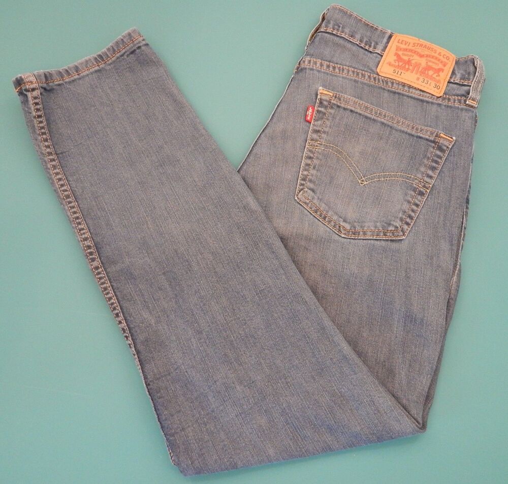 Levi's Men's 511 33 x 30 Original Straight Fit Jeans MED Wash 98% Cotton SOFT!
